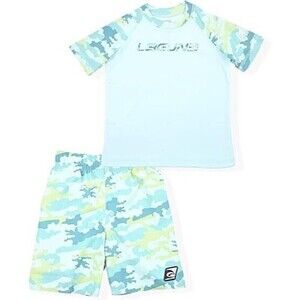 Laguna Toddler Boys Swimsuit Short Sleeve Rashguard Shirt & Bathing Shorts Sz 3T